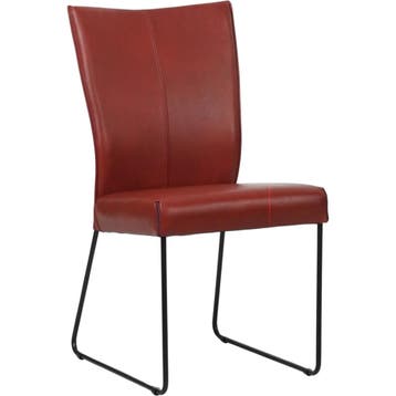 Leren eetkamerstoel Mate - Granada Rouge (rood) - U-poot, Huis en Inrichting, Stoelen, Ophalen of Verzenden, Nieuw, Leer, Industrieel, Modern
