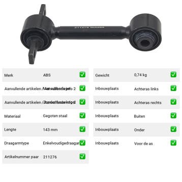 Draagarm Achteras Buiten Onder voor de as Volvo V40 1.9 T4, Verzenden, Nieuw, Volvo