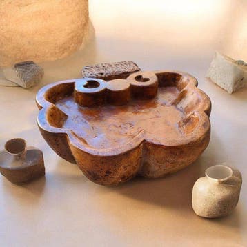 sculptuur, Acquasantiera Manina a Conchiglia - 8 cm -