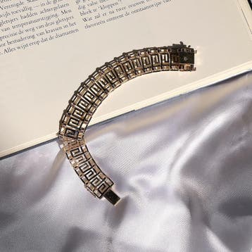 Gouden meander schakelarmband, Sieraden, Tassen en Uiterlijk, Ophalen of Verzenden, Gebruikt, Goud, Goud