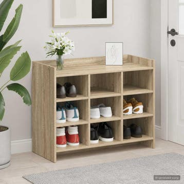 vidaXL Schoenenkast Sonoma Eiken 85 x 39,5 x 70 cm Bewerkt, Verzenden, Nieuw