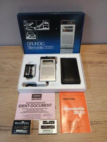 Grundig - Stenorette 2020 Steno-Cassette Dictation Recorder, Audio, Tv en Foto, Nieuw