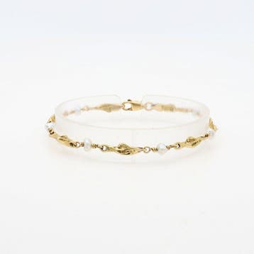 Armband - 18 karaat Geel goud Parel, Sieraden, Tassen en Uiterlijk, Armbanden, Nieuw