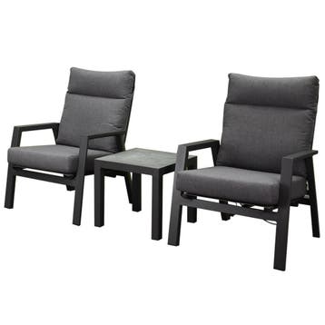 Vegas lounge balkonset 3 delig verstelbaar aluminium, Tuin en Terras, Ophalen of Verzenden, Nieuw, Aluminium