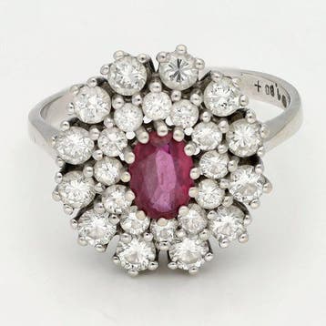 Ring - 14 karaat Witgoud Diamant (Natuurlijk), Sieraden, Tassen en Uiterlijk, Ringen, Nieuw