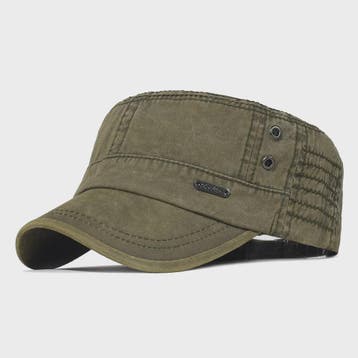 Vintage Washed Cotton Pet Cap - Stijlvolle Platte Pet voor H, Verzenden