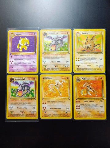 Pokémon - 6 Card - Aerdactyl Holo - Raichu - Hypno -, Nieuw
