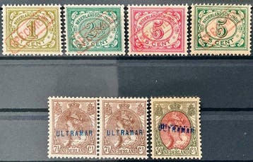 Nederland 1899/1923 - 7 postzegels met koningin Wilhelmina, Postzegels en Munten, Postzegels | Nederland, Gestempeld