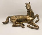 sculptuur, Scultura Cavallo Bronzo Dorato - 1 cm - Brons