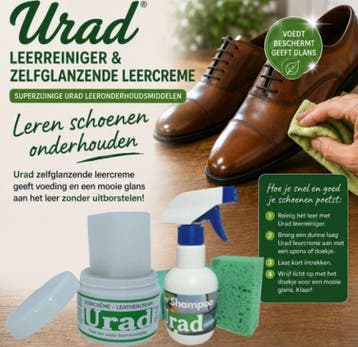 Urad leercreme 200ml zelfglanzend en voedend €14,95, Verzenden, Nieuw, Urad, Veterschoenen