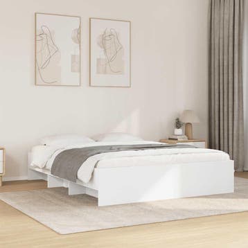 vidaXL Bedframe bewerkt hout wit 150x200 cm, Verzenden, Wit, Overige maten, 200 cm