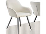 tectake® Eetkamerstoel Marilyn - Gestoffeerd - Ribstof -, Verzenden, Nieuw