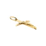Gouden hanger van een kruis met corpus (Hanger of bedel), Sieraden, Tassen en Uiterlijk, Bedels, Ophalen of Verzenden, Gebruikt