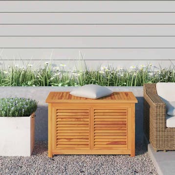vidaXL Tuinbox met zak 90x50x58 cm massief teakhout, Tuin en Terras, Verzenden, Nieuw