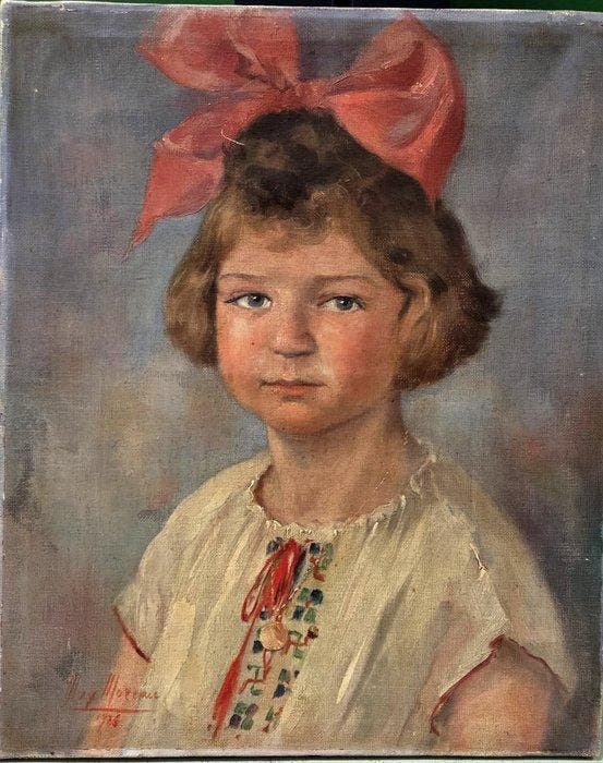 Max Moreau (XX) - Denise, Antiek en Kunst, Kunst | Schilderijen | Klassiek
