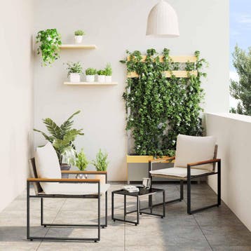 vidaXL Meubelsets met kussen 3 pcs Beige en Crème Wit Rattan, Tuin en Terras, Tuinsets en Loungesets, Verzenden, Nieuw, Rotan
