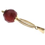 Vintage gouden kogelhanger met carneool (Hanger of bedel), Ophalen of Verzenden, Gebruikt, Goud, Overige merken