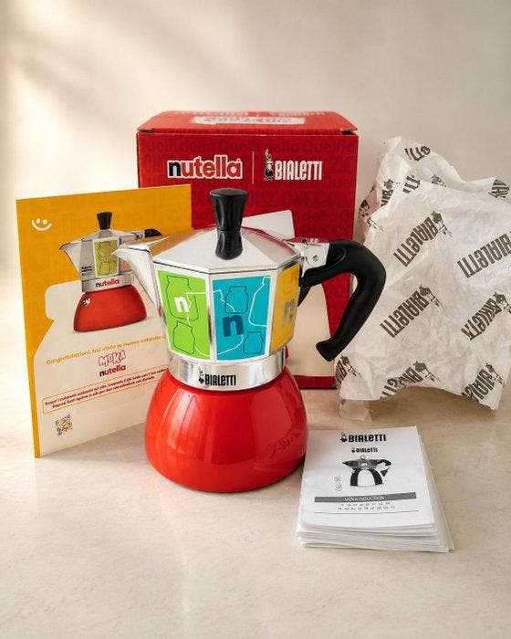 Moka Bialetti NUTELLA Induzione Edizione Limitata - 4 Tazze, Antiek en Kunst, Antiek | Keukenbenodigdheden