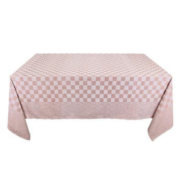 Tafelkleden Beige en Wit Geblokt 140x140cm 100% Katoen - Tre, Verzenden, Nieuw