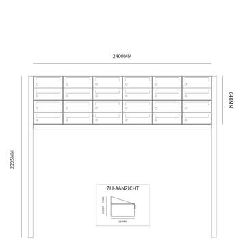 Brievenbusunit Hive set vrijstaand 6-breed, 4-hoog - zwart, Verzenden, Nieuw
