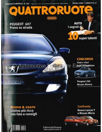 2000 QUATTRORUOTE MAGAZINE 540 ITALIAANS, Nieuw, Author