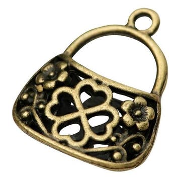 1 x Metalen 3D Bali Style bedel tasje met klaver 4 24 x 1..., Ophalen of Verzenden, Nieuw, Kraal