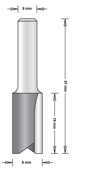 OUTLET Hitachi 8 mm groeffrees 6 x 19 x 57mm, Doe-het-zelf en Verbouw, Ophalen of Verzenden, Nieuw