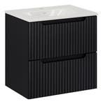 Badkamermeubel Nova 60 cm – Mat Zwart – Hangend Badmeubel, Verzenden, Nieuw, Wastafelkast