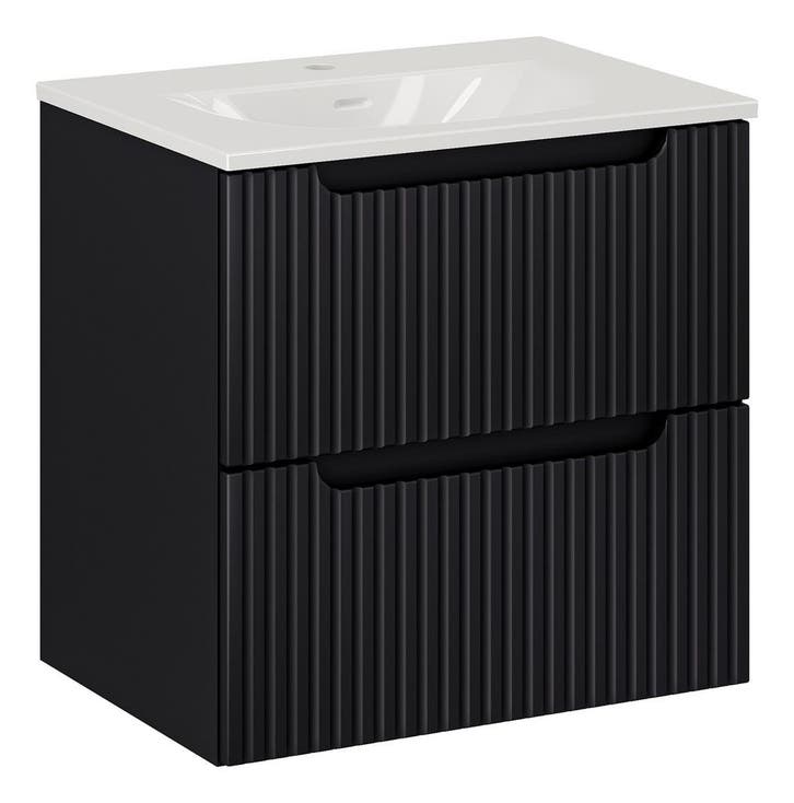 Badkamermeubel Nova 60 cm – Mat Zwart – Hangend Badmeubel, Huis en Inrichting, Badkamer | Badkamermeubels, Nieuw, Wastafelkast