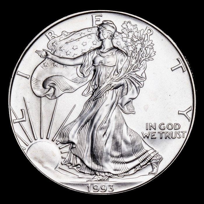 Verenigde Staten. 1 Dollar 1993 Liberty 1 Oz. (999), Postzegels en Munten, Munten | Europa | Niet-Euromunten