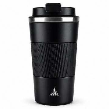 RVS Thermosbeker 380 ml zwart, lekvrij, 6 uur warm, nieuw, Overige typen, Verzenden, Nieuw, Zwart
