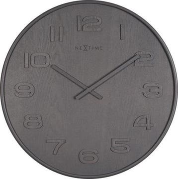 NeXtime Wood Wood Big Klok Rond Hout Ø53 cm Grijs/Wit, Nieuw