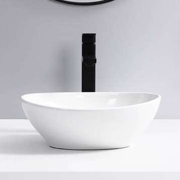 SALE - Durva 35 - Glans wit - Waskom -  -  - Keramiek -, Doe-het-zelf en Verbouw, Sanitair, Ophalen of Verzenden, Nieuw