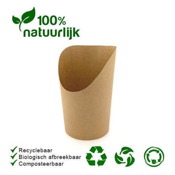 BIO Bubblewafel wegwerpbekers 50st. Bubbelwafel bekers, Ophalen of Verzenden, Brood en Banket