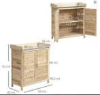 Houten Tuinkast 83x40x92 cm – Buitenopbergkast met Werkblad, Verzenden, Nieuw