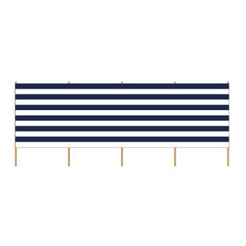 Strand windscherm 3 meter blauw wit, Verzenden, Nieuw