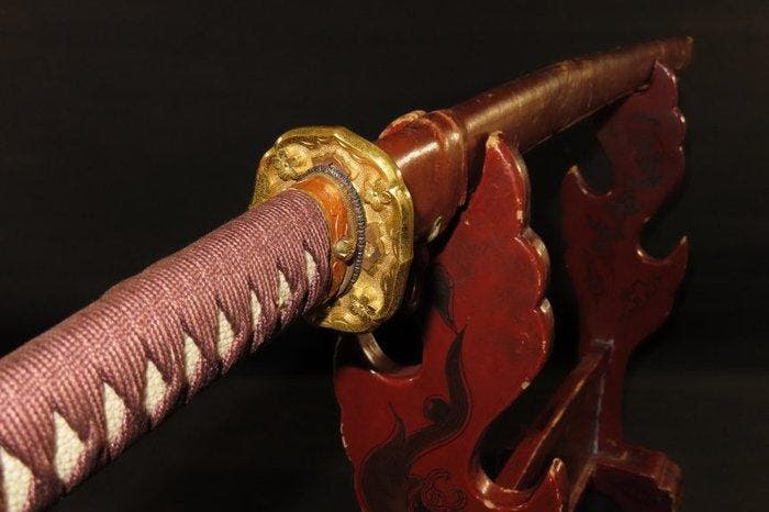 C5-945 Gunto Koshirae met ijzeren saya: WW2 - Koper, IJzer, Antiek en Kunst, Antiek | Overige Antiek