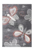 Kindervloerkleed | Happy | Vlinders | Multikleur | 80x150 cm, Verzenden, Nieuw