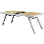 York dining tuintafel 200x90xH75 cm aluminium wit teak -, Ophalen of Verzenden, Nieuw, Aluminium