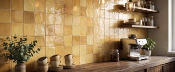 Wandtegel Sahara Oker 10x10cm (Muurtegels, Afbouwmaterialen), Nieuw, Minder dan 20 cm, 10 m² of meer, Wandtegels