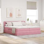 vidaXL Opslag bed met matras met hoofdeinde Roze 100 x 200, Verzenden, Nieuw, Stof