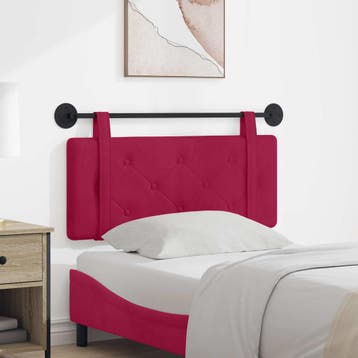 vidaXL Hangend hoofdbord Wijnrood Fluweel, Verzenden, Nieuw, Rood, Stof