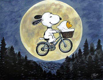 Carolina Alonso - Snoopy´s Flug mit dem Fahrrad