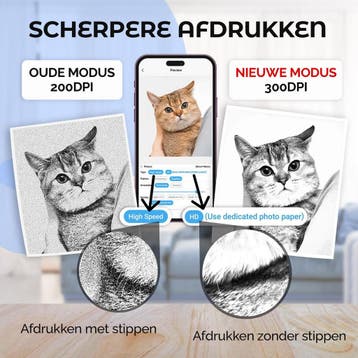 Mini Printer voor Mobiel 300 DPI Fotoprinter voor Smartphone, Ophalen of Verzenden, Zo goed als nieuw, AgoDeo