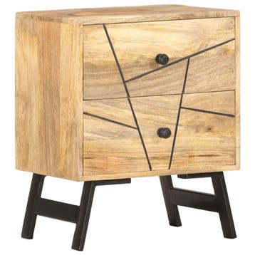 vidaXL Nachtkastje 40x30x50 cm massief mangohout, Huis en Inrichting, Slaapkamer | Nachtkastjes, Minder dan 45 cm, Verzenden, Nieuw