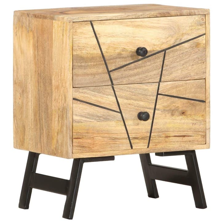 vidaXL Nachtkastje 40x30x50 cm massief mangohout, Huis en Inrichting, Slaapkamer | Nachtkastjes, Nieuw, Minder dan 45 cm, Hout