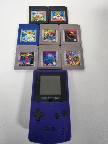 Nintendo - Gameboy Color - Game Boy Color Purple & Games, Nieuw