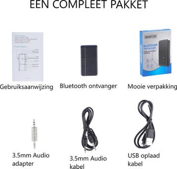 Mancor Bluetooth Naar Aux Ontvanger &amp; Receiver - BT 5.0, Ophalen of Verzenden, Zo goed als nieuw