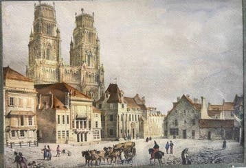 Charles Kuwasseg (1833-1904), Toegeschreven aan - Orléans, Antiek en Kunst, Kunst | Schilderijen | Klassiek