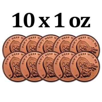 Verenigde Staten. 10 x 1 oz Dont Mess With Me Crocodile 999
